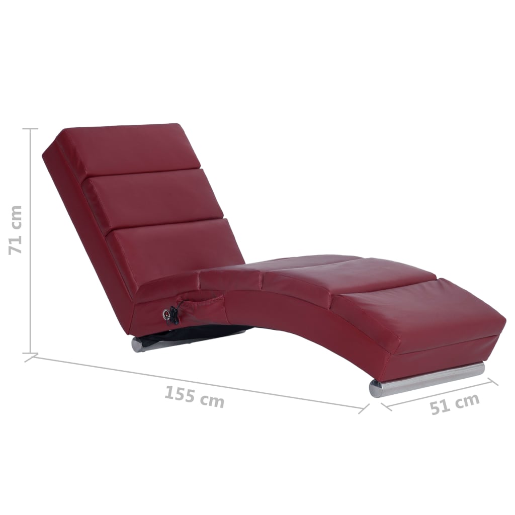 Massage-Chaiselongue Weinrot Kunstleder