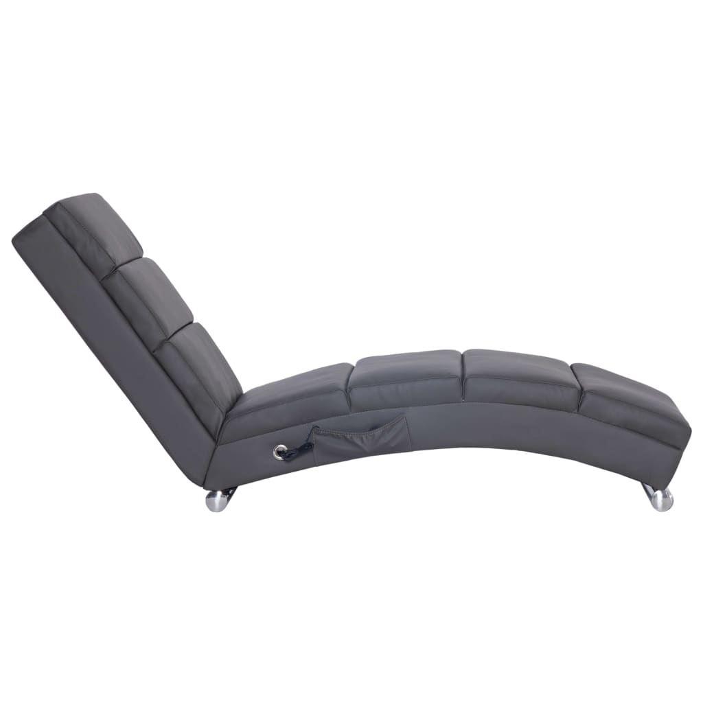 Massage Chaiselongue Grau Kunstleder