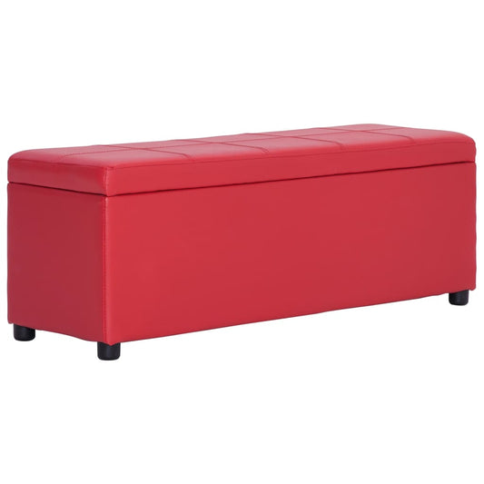 Bank mit Staufach 116 cm Rot Kunstleder