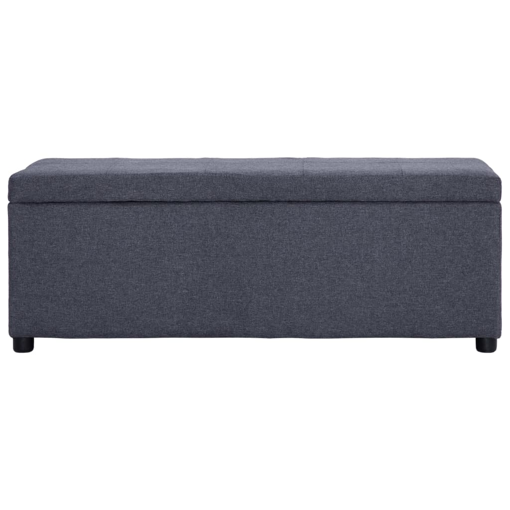 Bank mit Staufach 116 cm Dunkelgrau Polyester