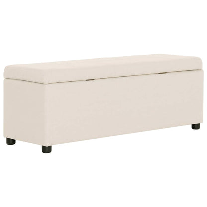 Bank mit Staufach 116 cm Creme Polyester