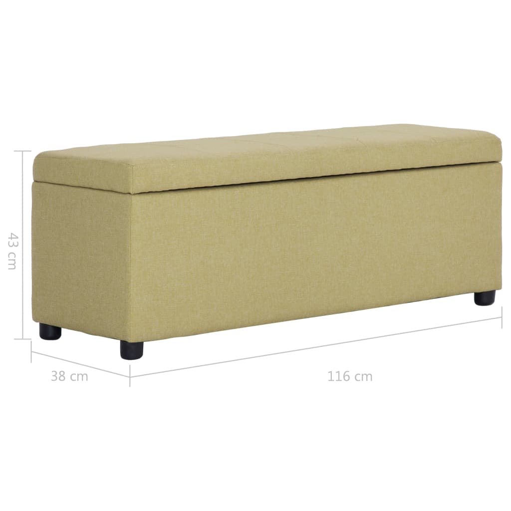 Bank mit Staufach 116 cm Grün Polyester