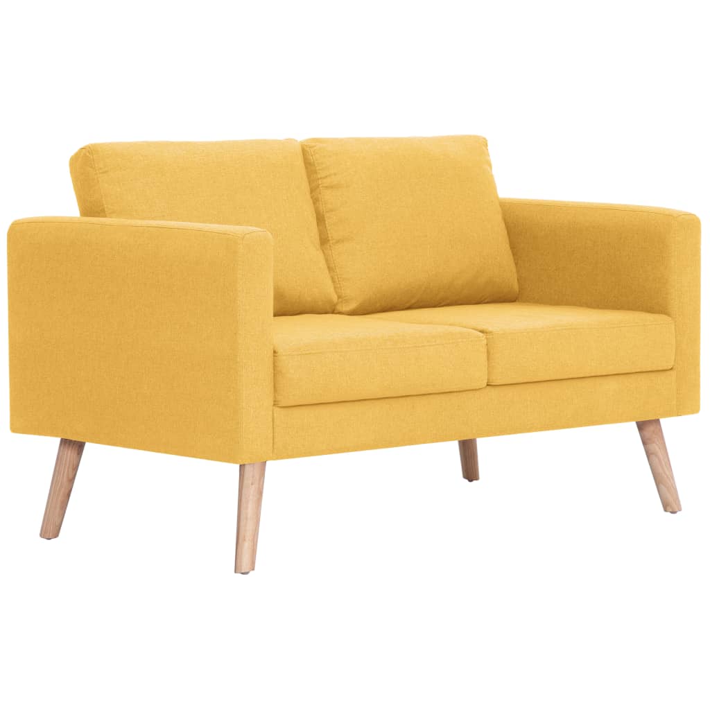 2-seater sofa fabric yellow