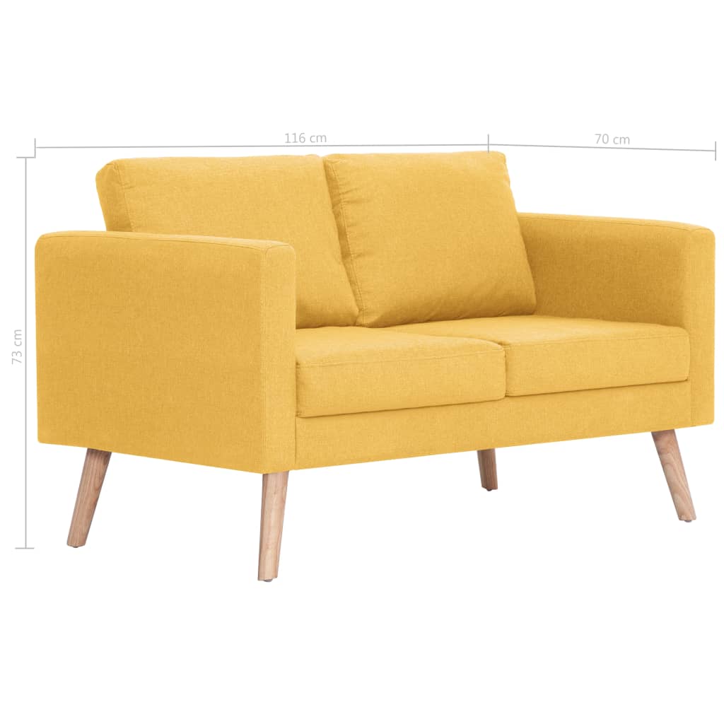 2-seater sofa fabric yellow