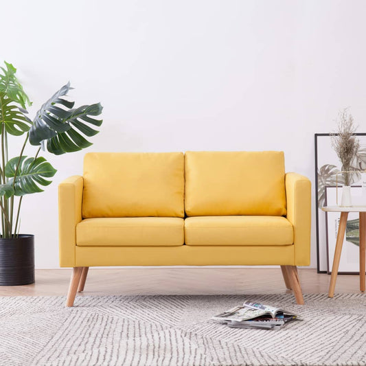 2-seater sofa fabric yellow