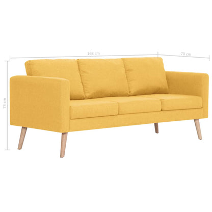 3-seater sofa fabric yellow