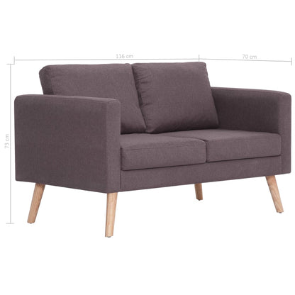 2-seater sofa fabric taupe