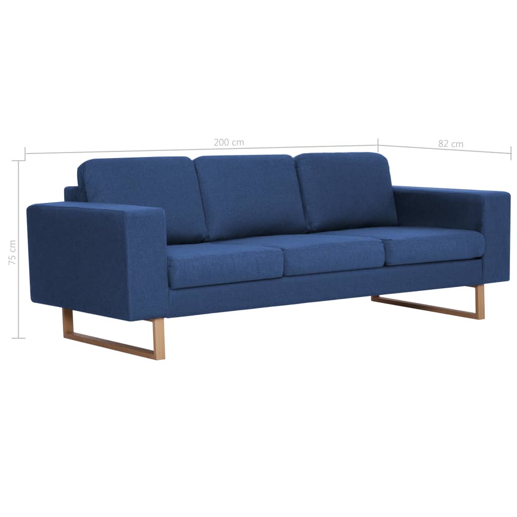 3-seater sofa fabric blue