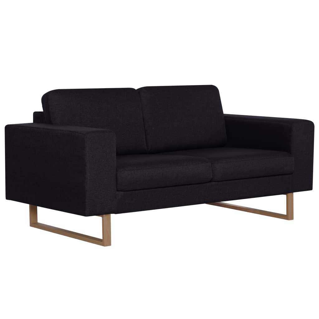 2-Sitzer-Sofa Stoff Schwarz