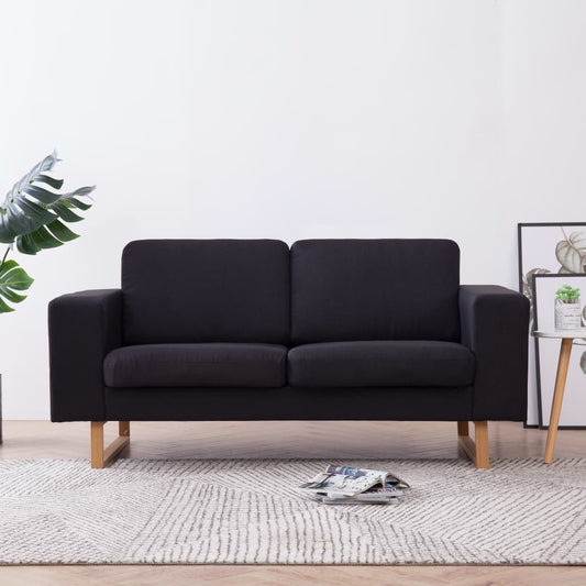 2-Sitzer-Sofa Stoff Schwarz