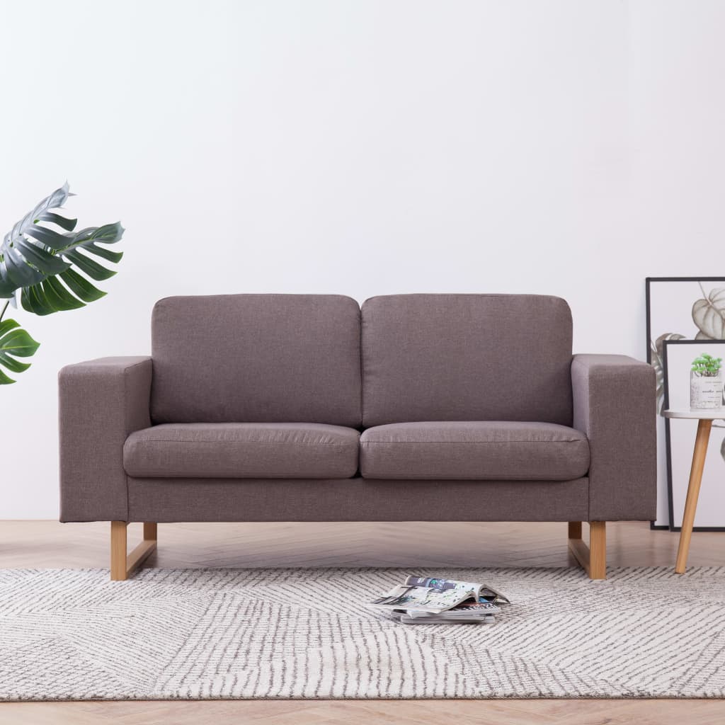 2-Sitzer-Sofa Stoff Taupe