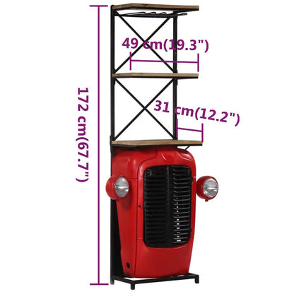 Traktor-Weinschrank 49x31x172 cm Mango Massivholz