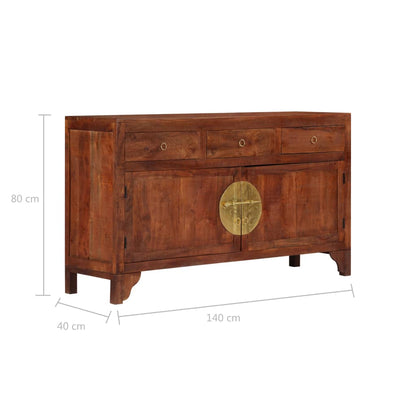 Sideboard 140x40x80 cm Massivholz Akazie