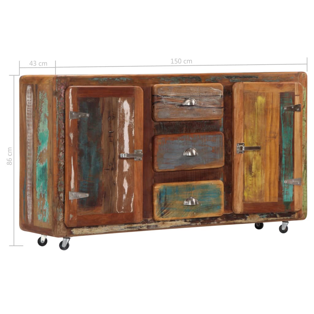 Sideboard 150x43x86 cm solid reclaimed wood