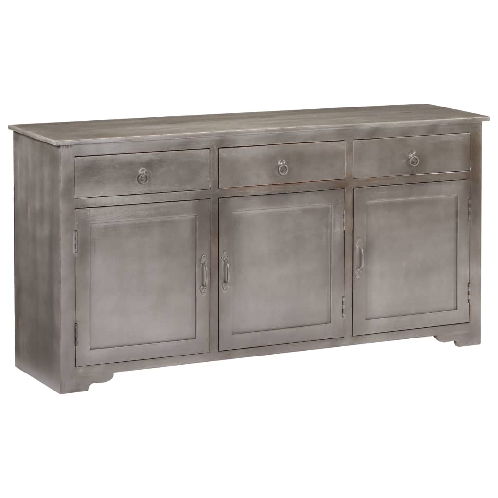 Sideboard Grau 160x40x80 cm Massivholz Mango