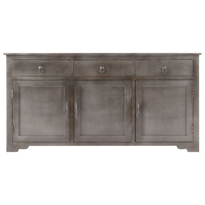 Sideboard Grau 160x40x80 cm Massivholz Mango