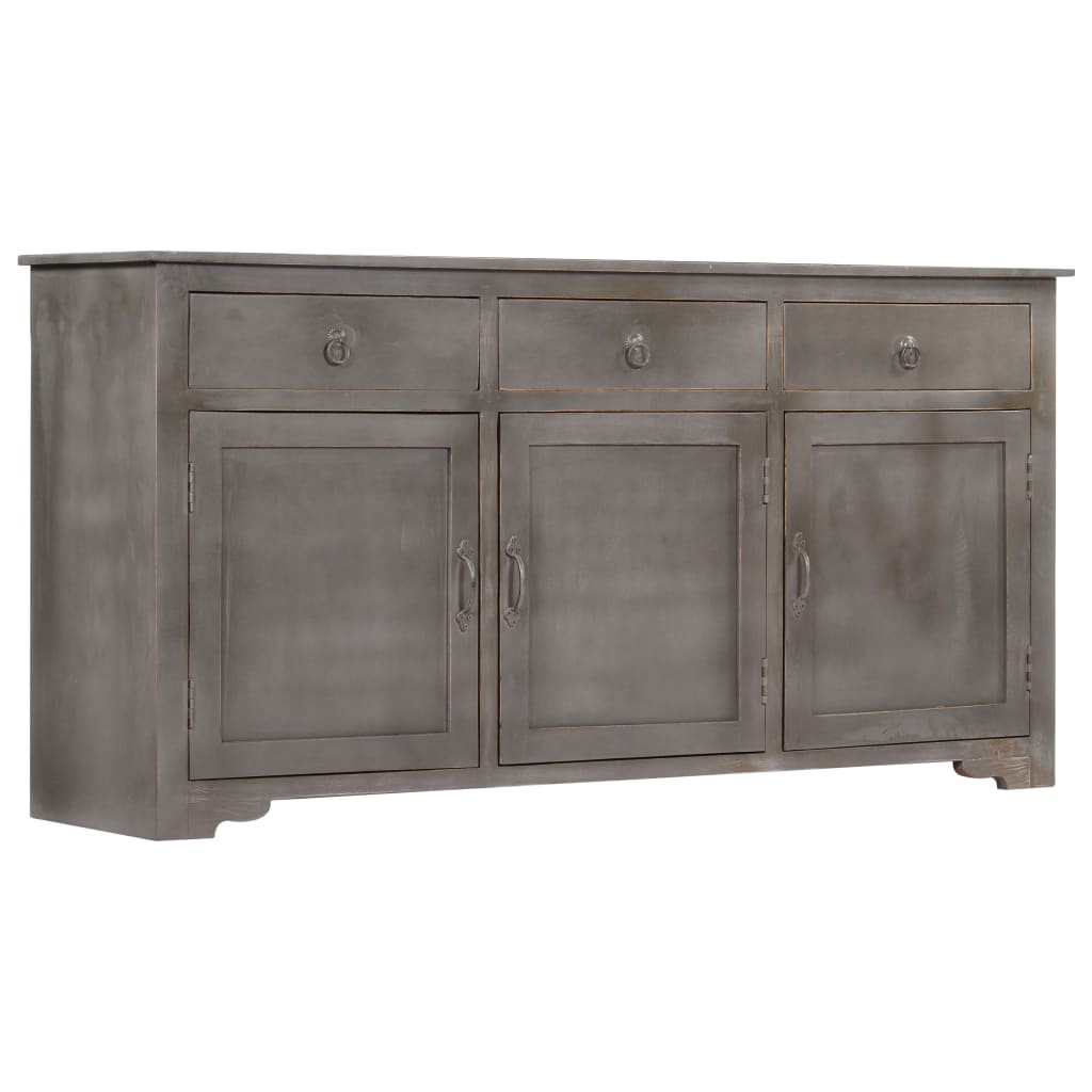 Sideboard Grau 160x40x80 cm Massivholz Mango