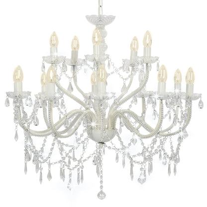 Chandelier 2-layer white 15×E14 bulbs