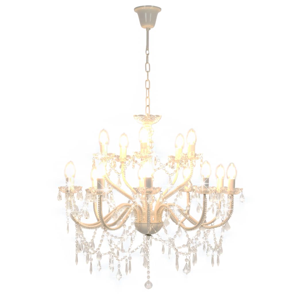 Chandelier 2-layer white 15×E14 bulbs