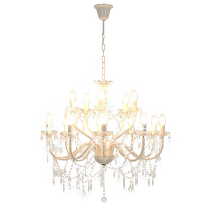 Chandelier 2-layer white 15×E14 bulbs