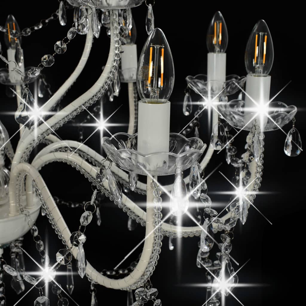 Chandelier 2-layer white 15×E14 bulbs