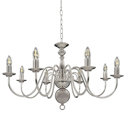 Chandelier Silver for 8 x E14 bulbs