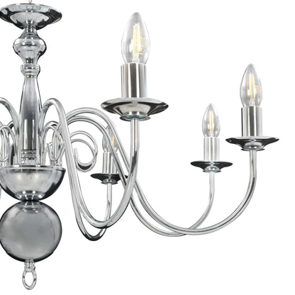 Chandelier Silver for 8 x E14 bulbs