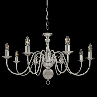 Chandelier Silver for 8 x E14 bulbs