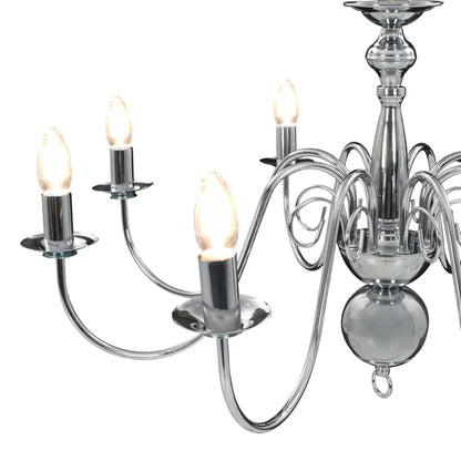 Chandelier Silver for 8 x E14 bulbs