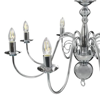 Chandelier Silver for 8 x E14 bulbs