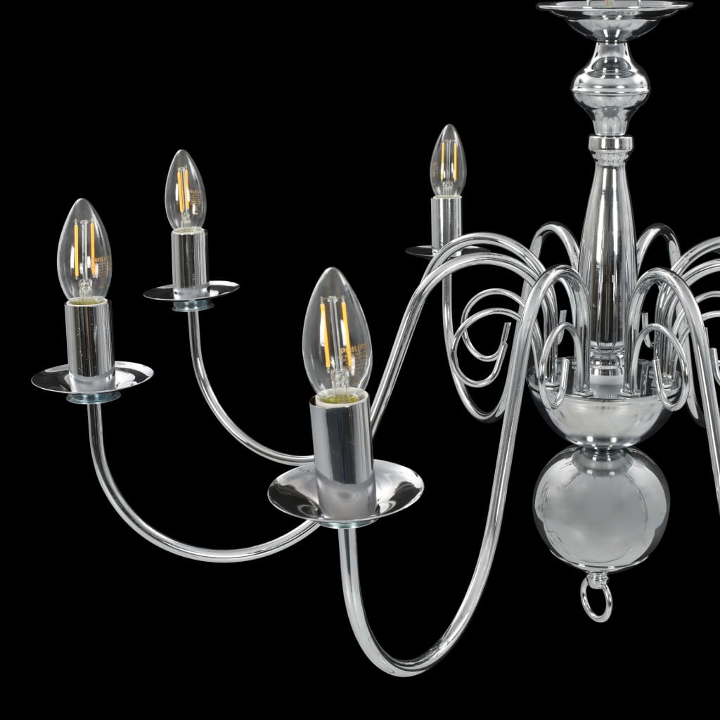 Chandelier Silver for 8 x E14 bulbs