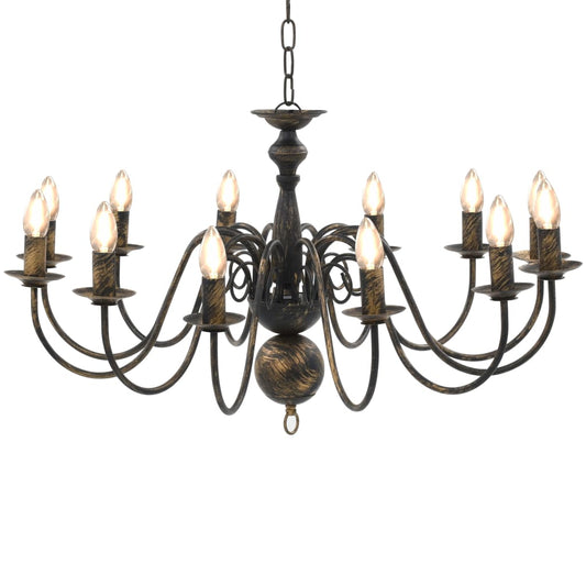 Chandelier Antique Black 12 × E14 sockets