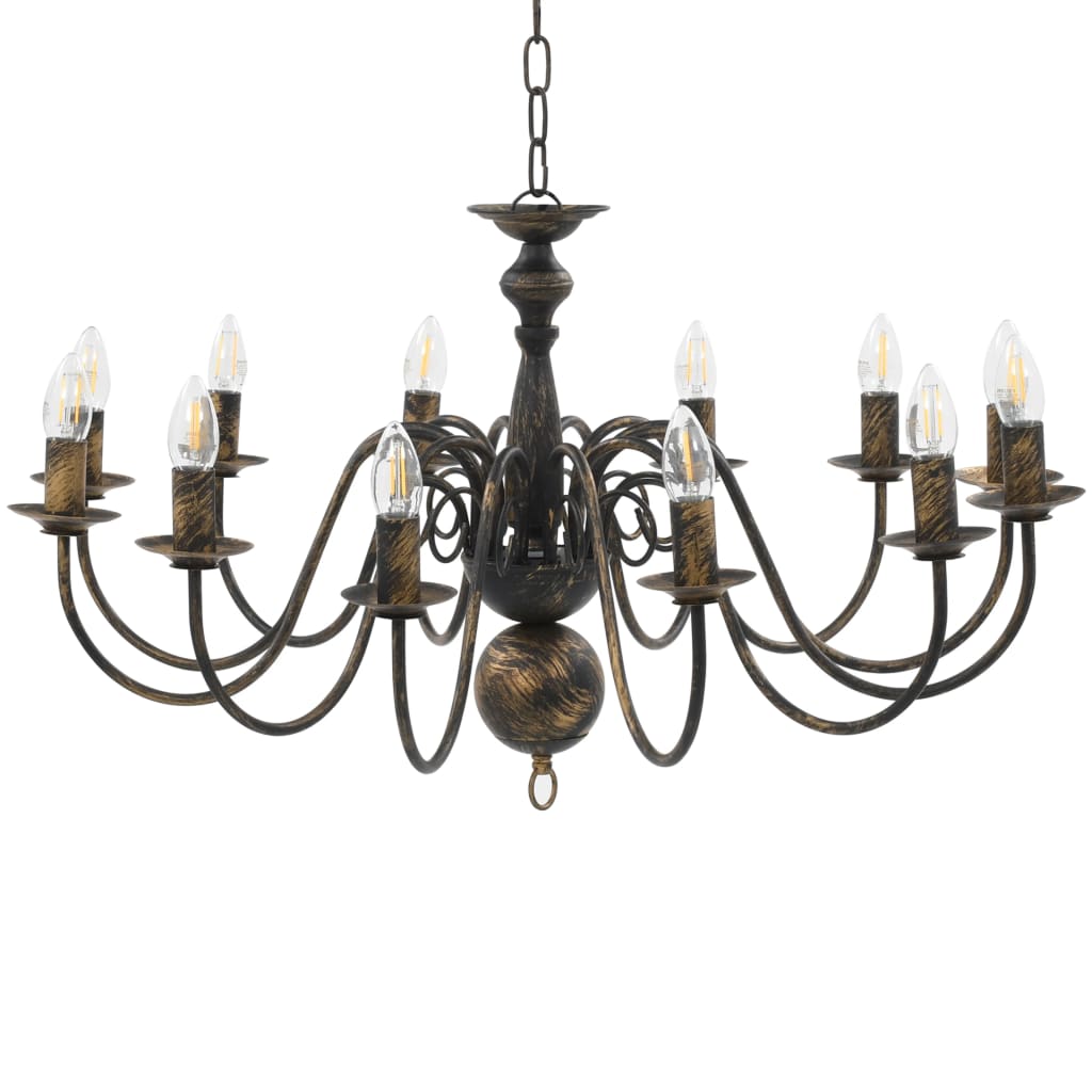 Chandelier Antique Black 12 × E14 sockets