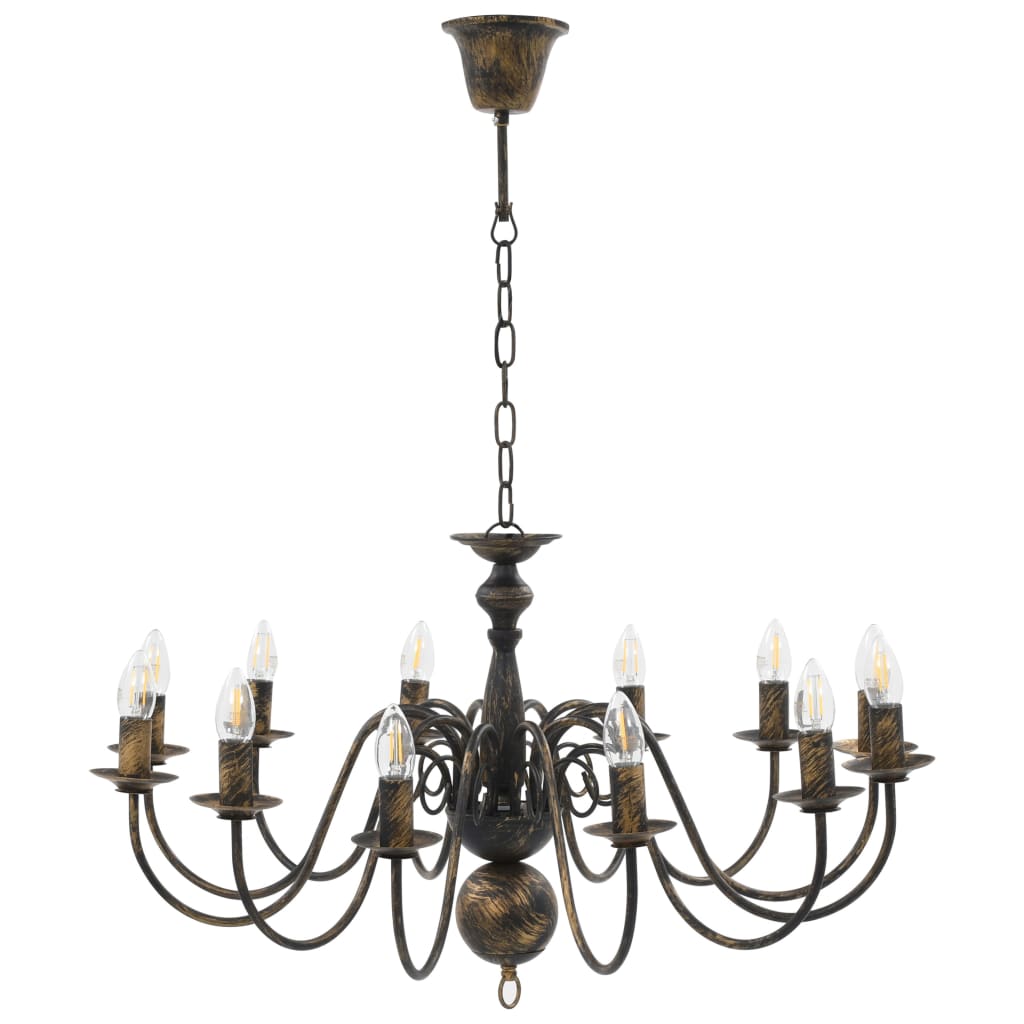 Chandelier Antique Black 12 × E14 sockets