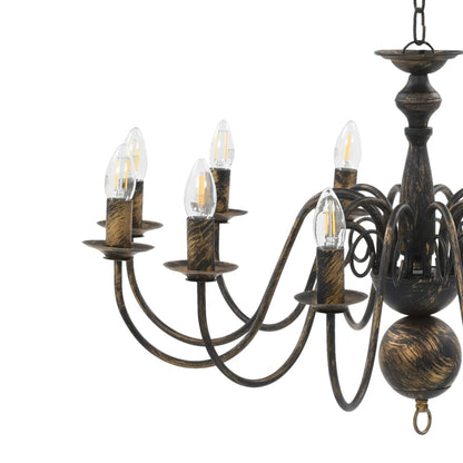 Chandelier Antique Black 12 × E14 sockets