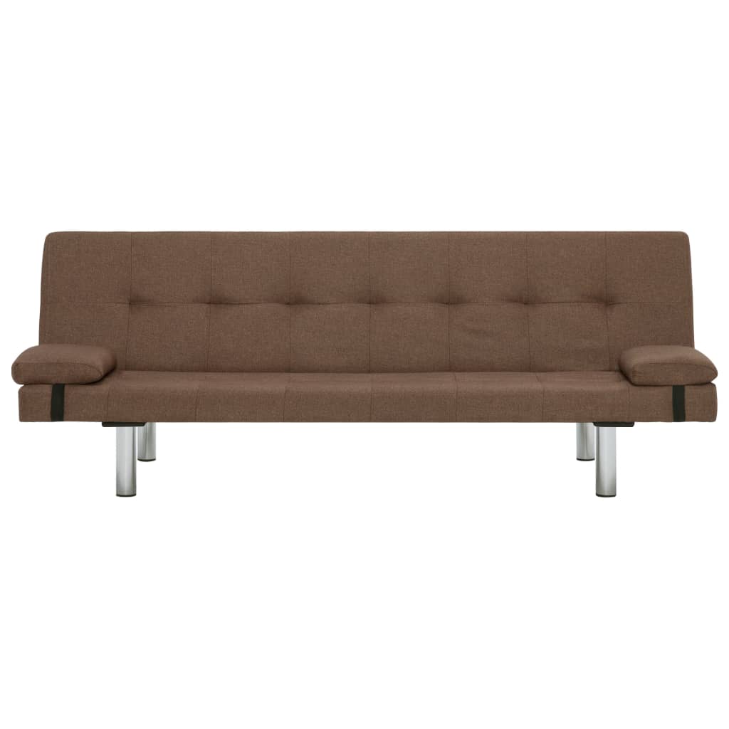 Schlafsofa mit zwei Kissen Braun Polyester