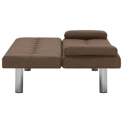 Schlafsofa mit zwei Kissen Braun Polyester