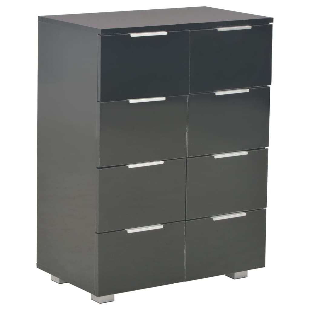 Sideboard high gloss black 60x35x80 cm wood material