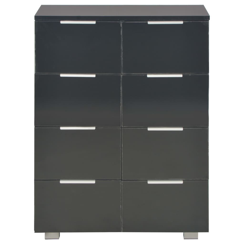 Sideboard high gloss black 60x35x80 cm wood material