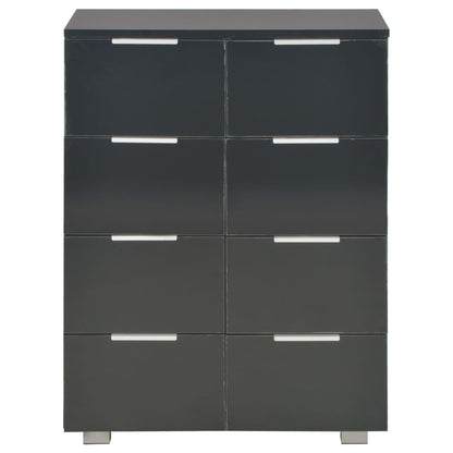 Sideboard high gloss black 60x35x80 cm wood material