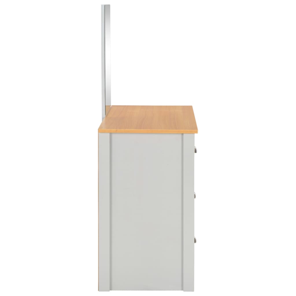 Schminktisch mit Spiegel und Hocker Grau 104x45x131 cm