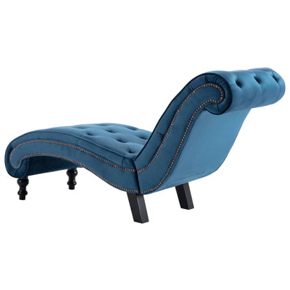 Chaiselongue Blau Samt