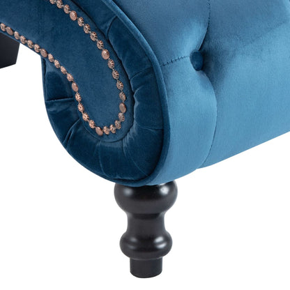 Chaiselongue Blau Samt