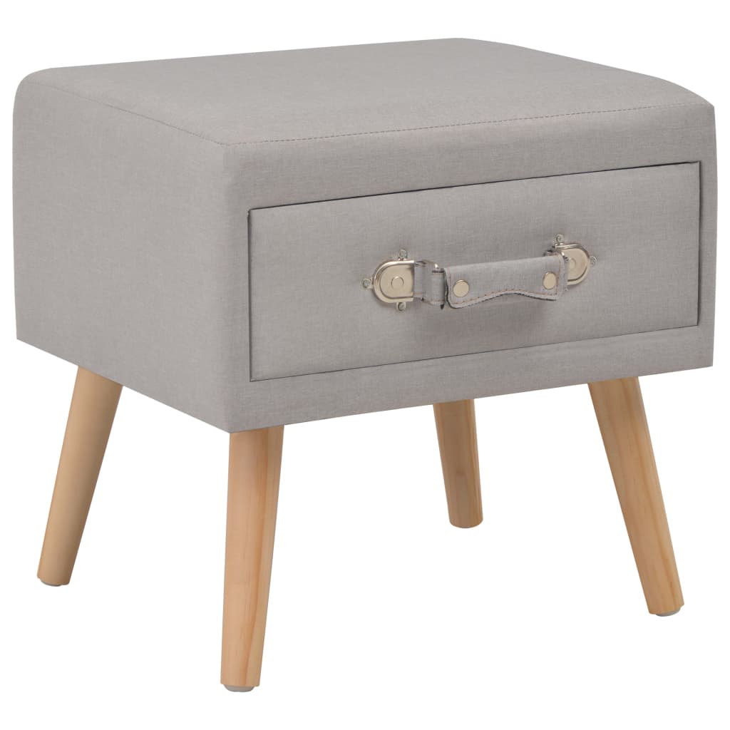 Bedside tables 2 pcs. Grey 40 x 35 x 40 cm fabric