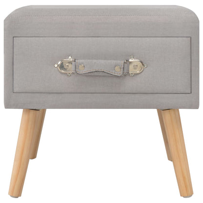 Bedside tables 2 pcs. Grey 40 x 35 x 40 cm fabric