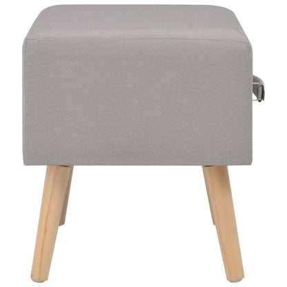 Bedside tables 2 pcs. Grey 40 x 35 x 40 cm fabric