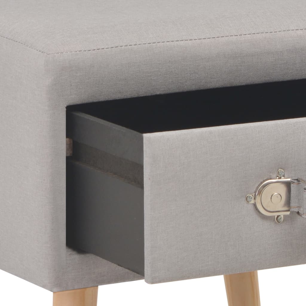 Bedside tables 2 pcs. Grey 40 x 35 x 40 cm fabric