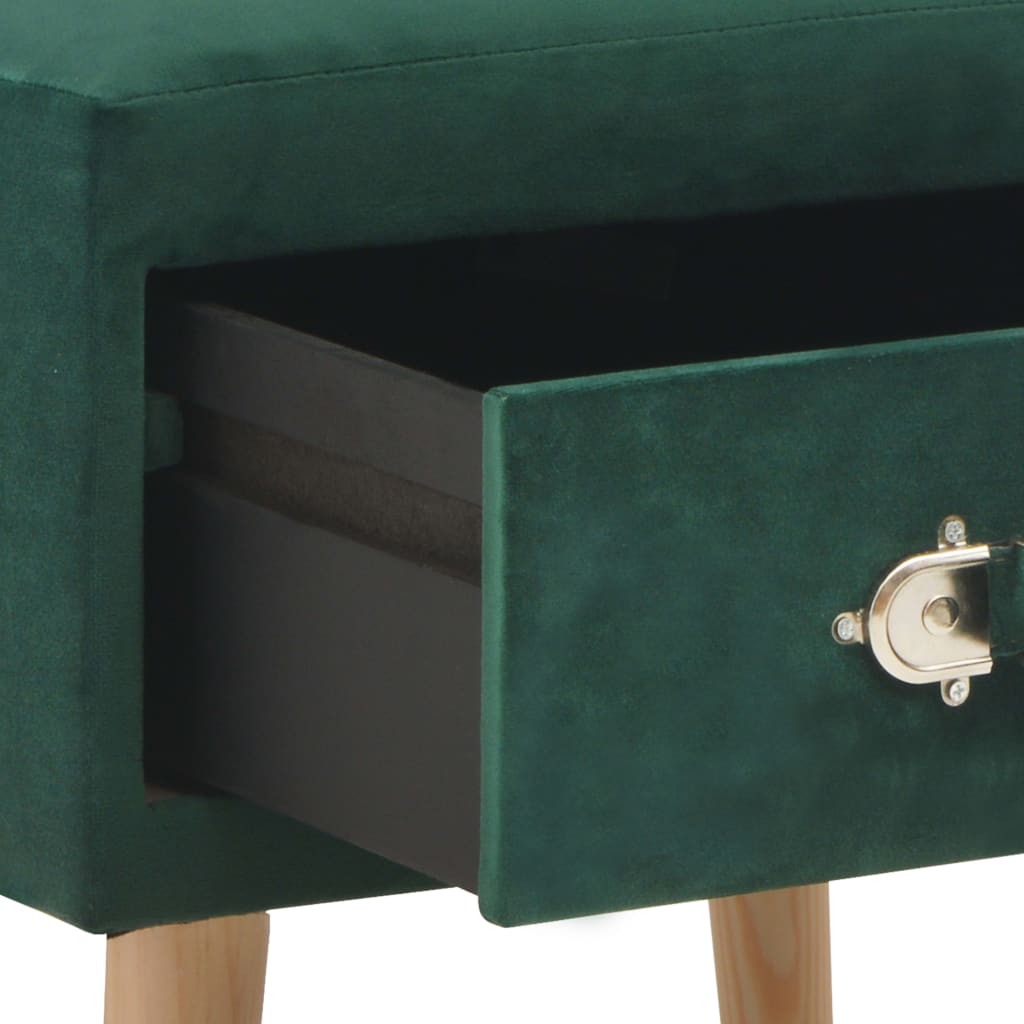 Bedside tables 2 pcs. Green 40 x 35 x 40 cm Velvet