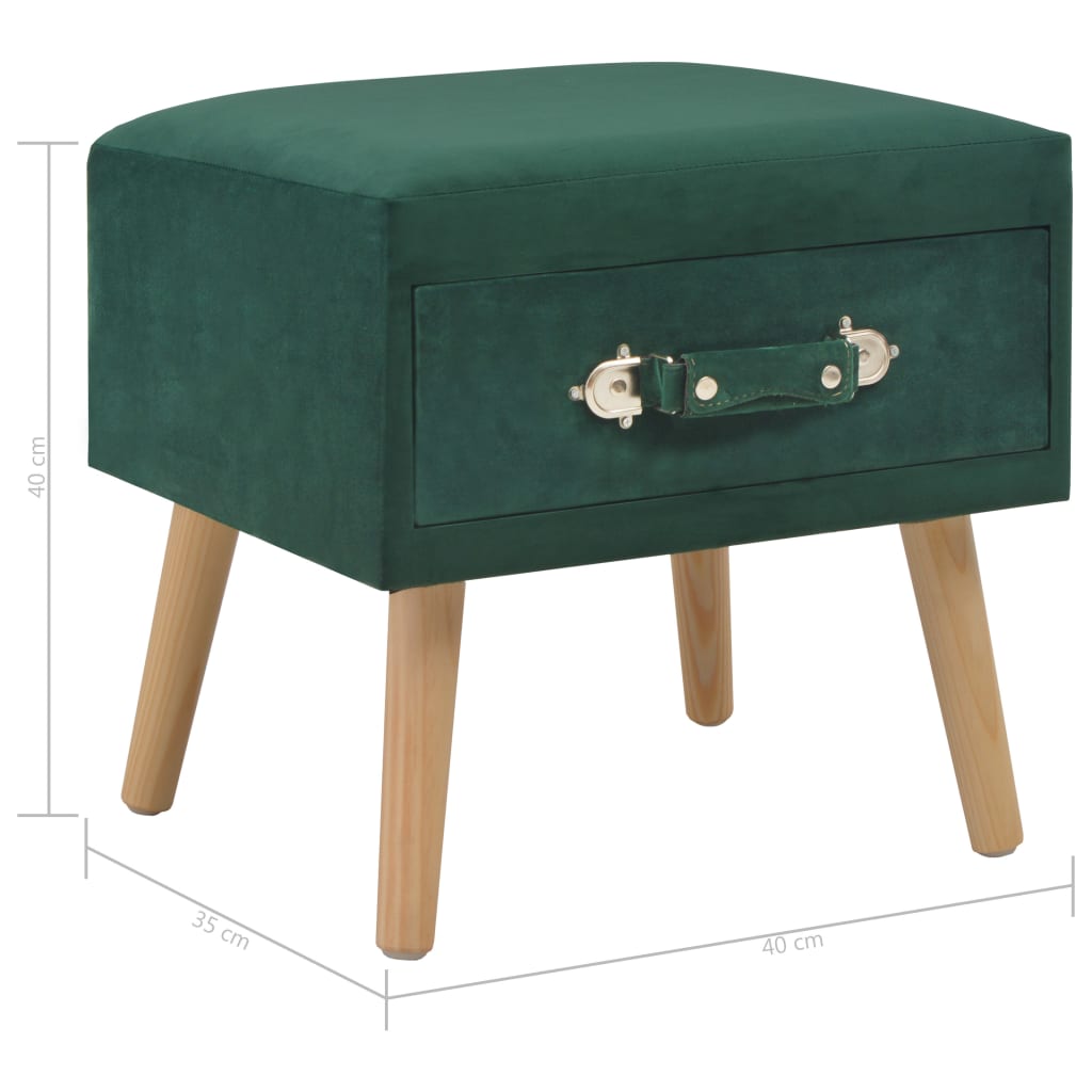 Bedside tables 2 pcs. Green 40 x 35 x 40 cm Velvet