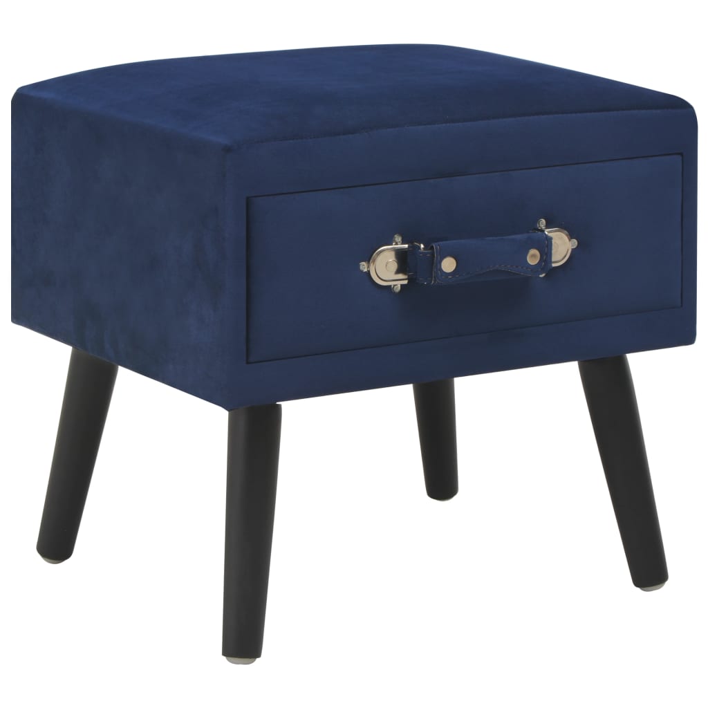 Bedside tables 2 pcs. Blue 40 x 35 x 40 cm velvet